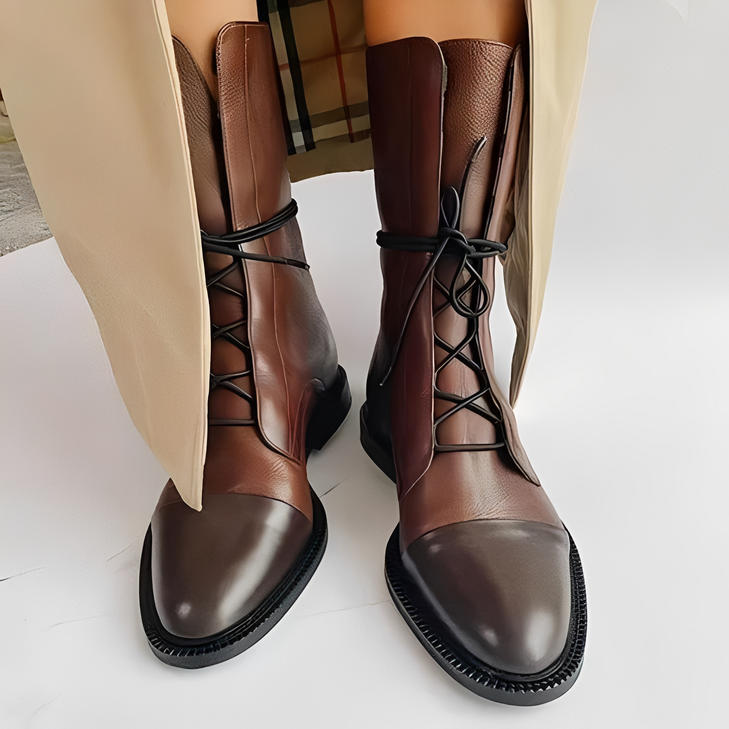 Léonce - Bottines en cuir à lacets pour femme
