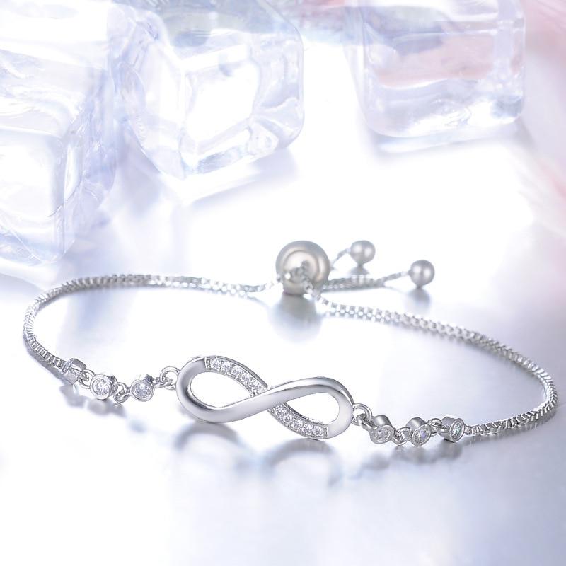 Megan – Bracelet ajustable infini en argent