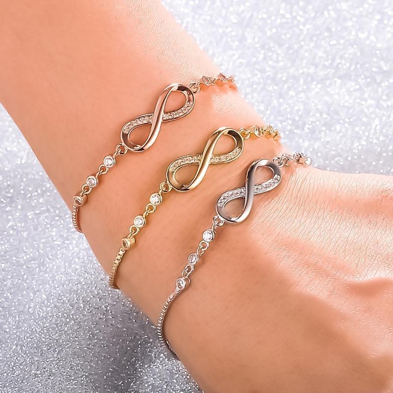 Megan – Bracelet ajustable infini en argent