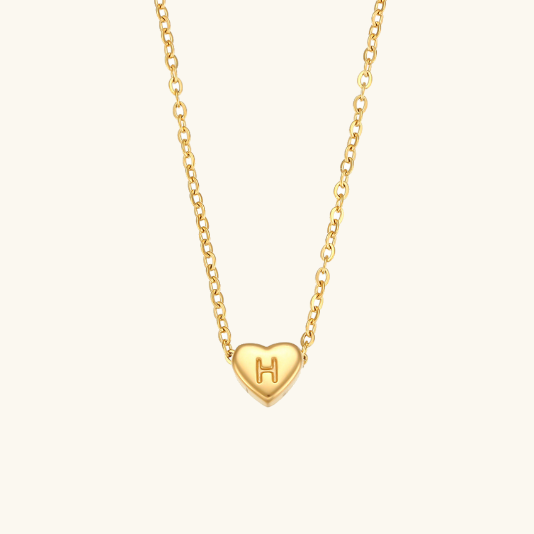 Cœur - Collier d'initiales en or