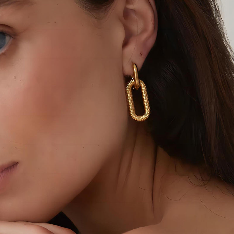 Nina – Boucles d'oreilles doubles ovales élégantes