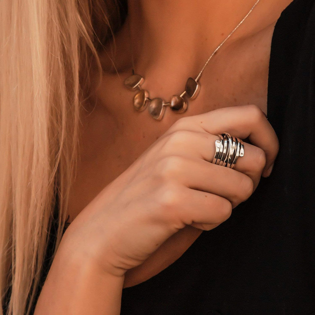 Bliss – Bague en argent vintage épaisse