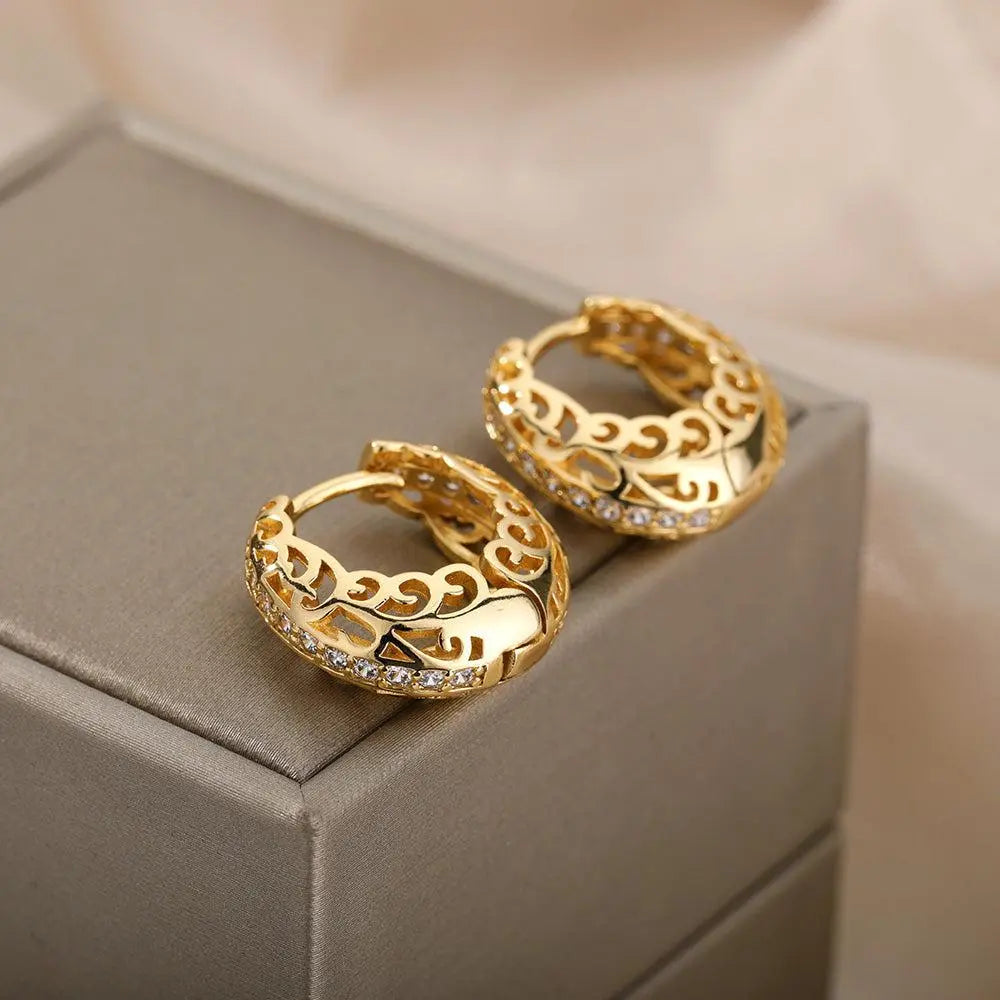 Lara - Boucles d'oreilles en goutte d'or chic mandala
