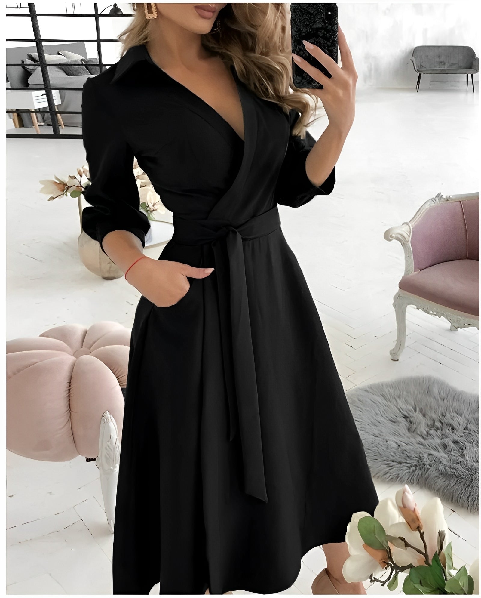 Cyrilla - Robe portefeuille élégante pour fêtes