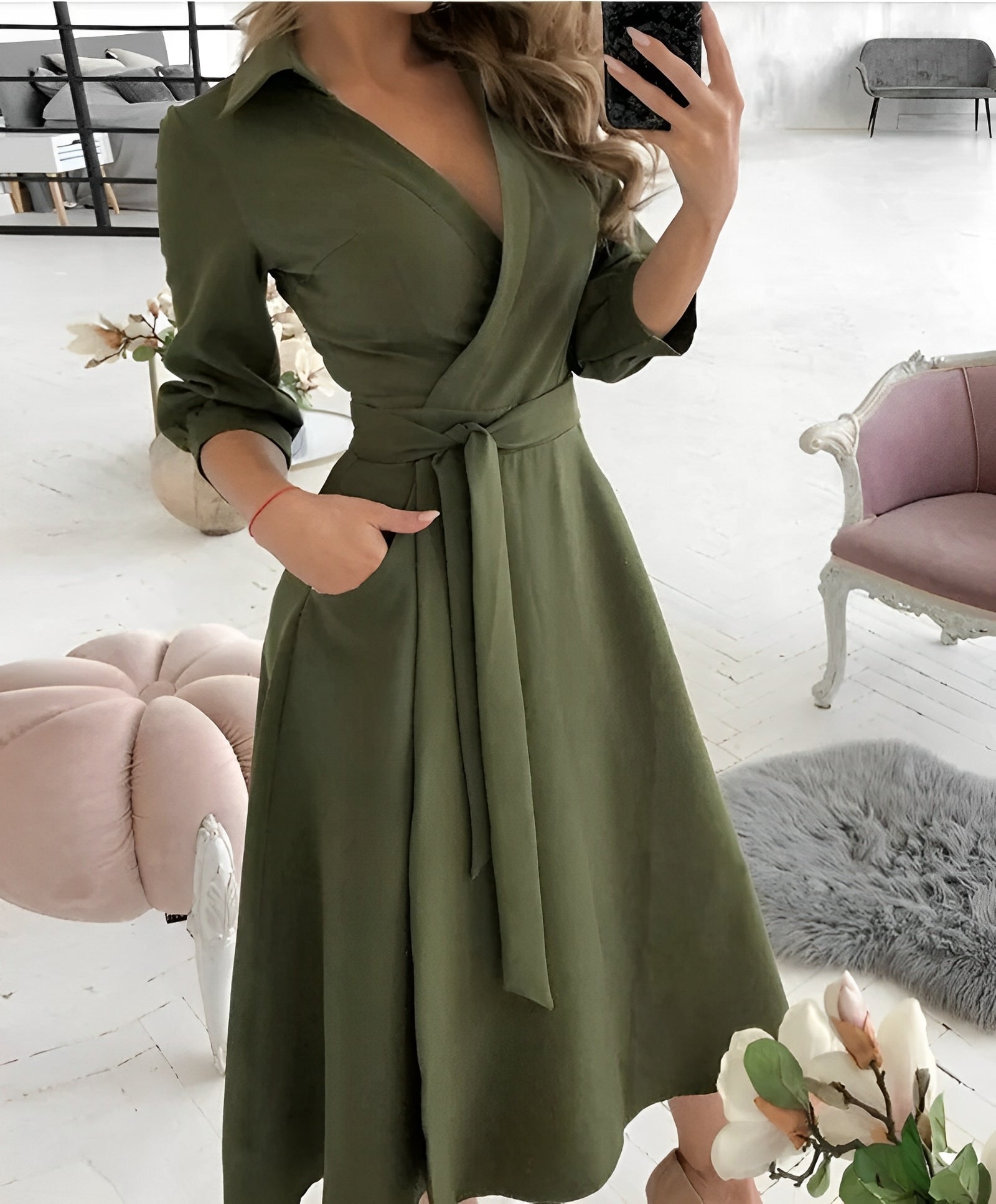 Cyrilla - Robe portefeuille élégante pour fêtes