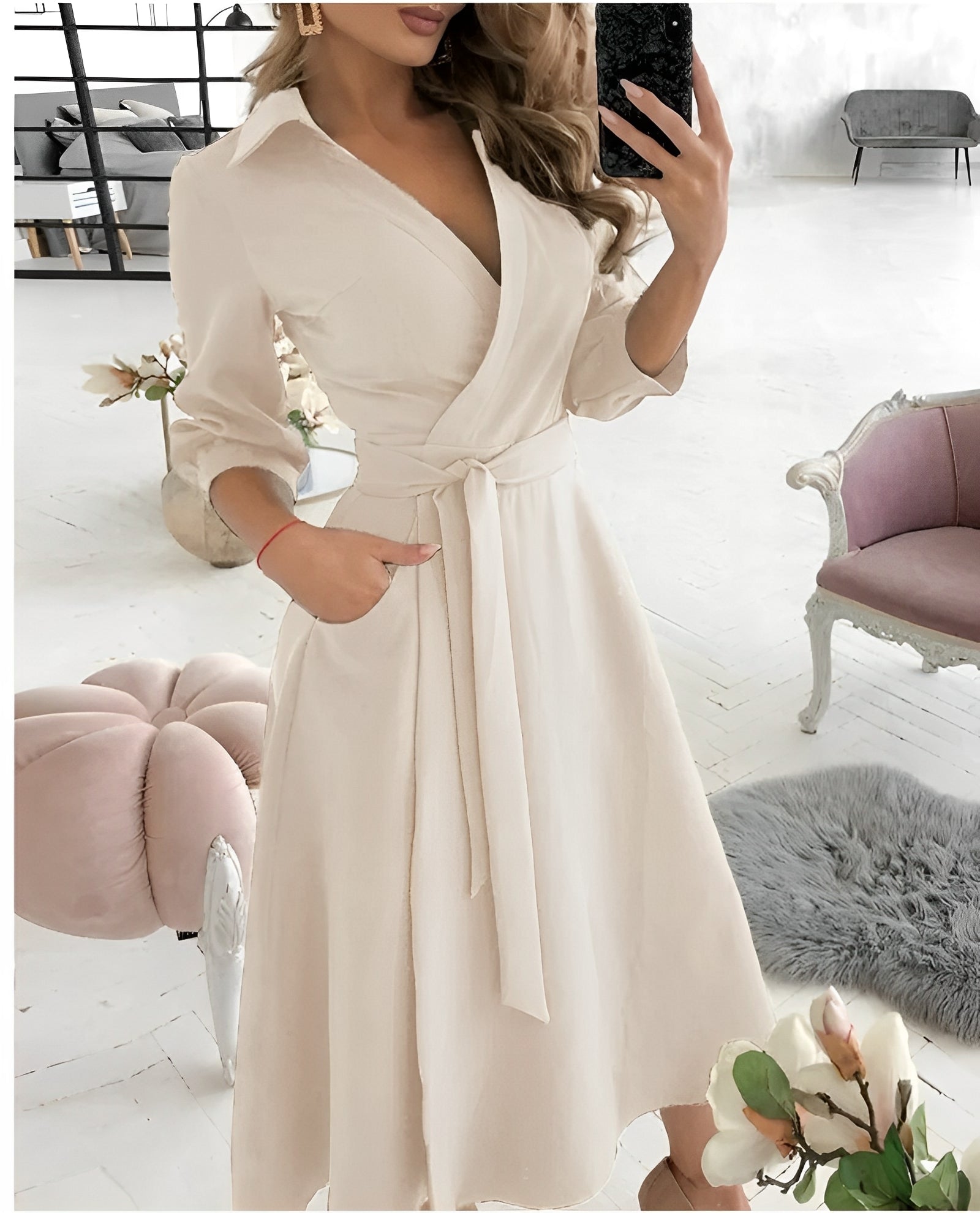 Cyrilla - Robe portefeuille élégante pour fêtes