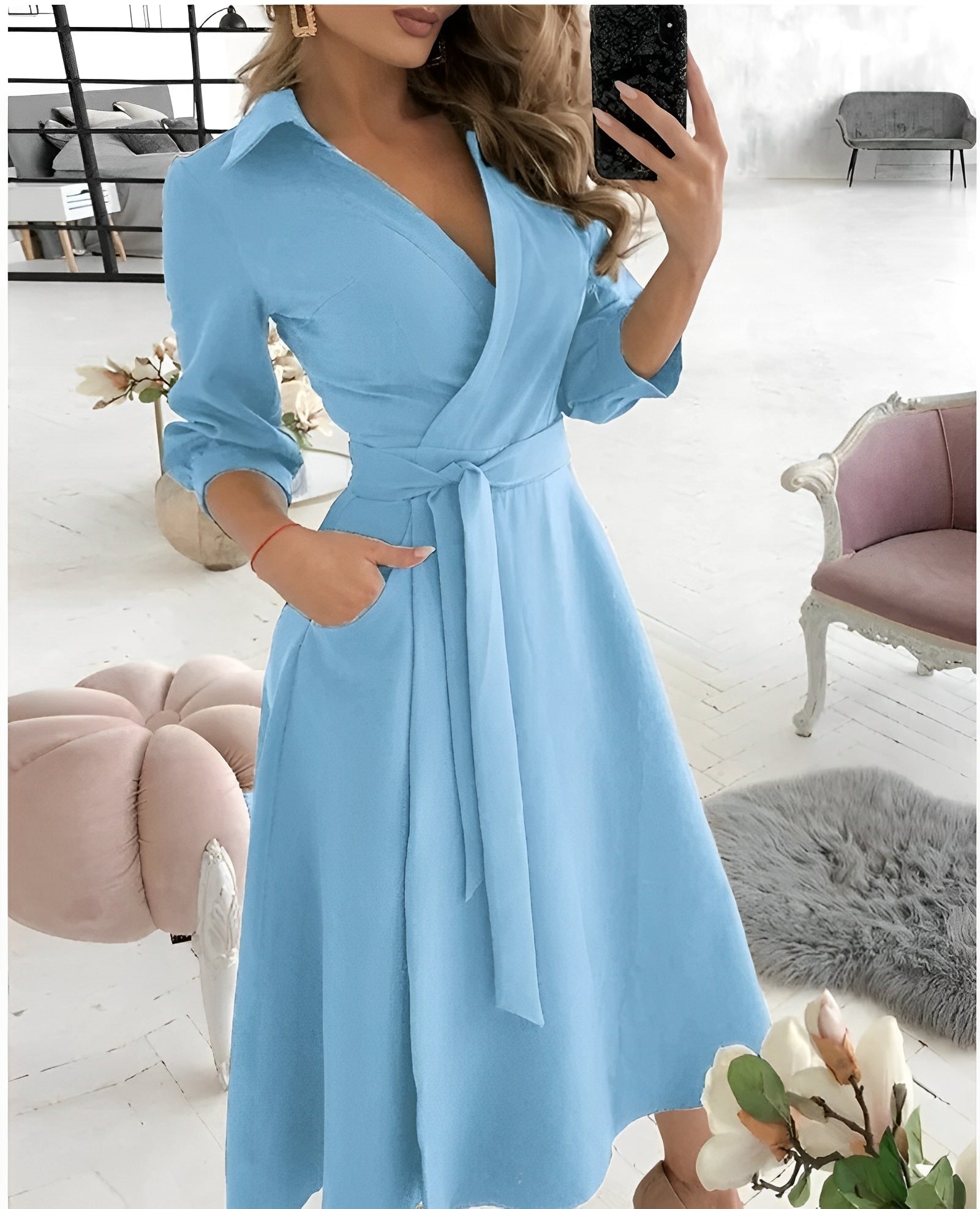 Cyrilla - Robe portefeuille élégante pour fêtes