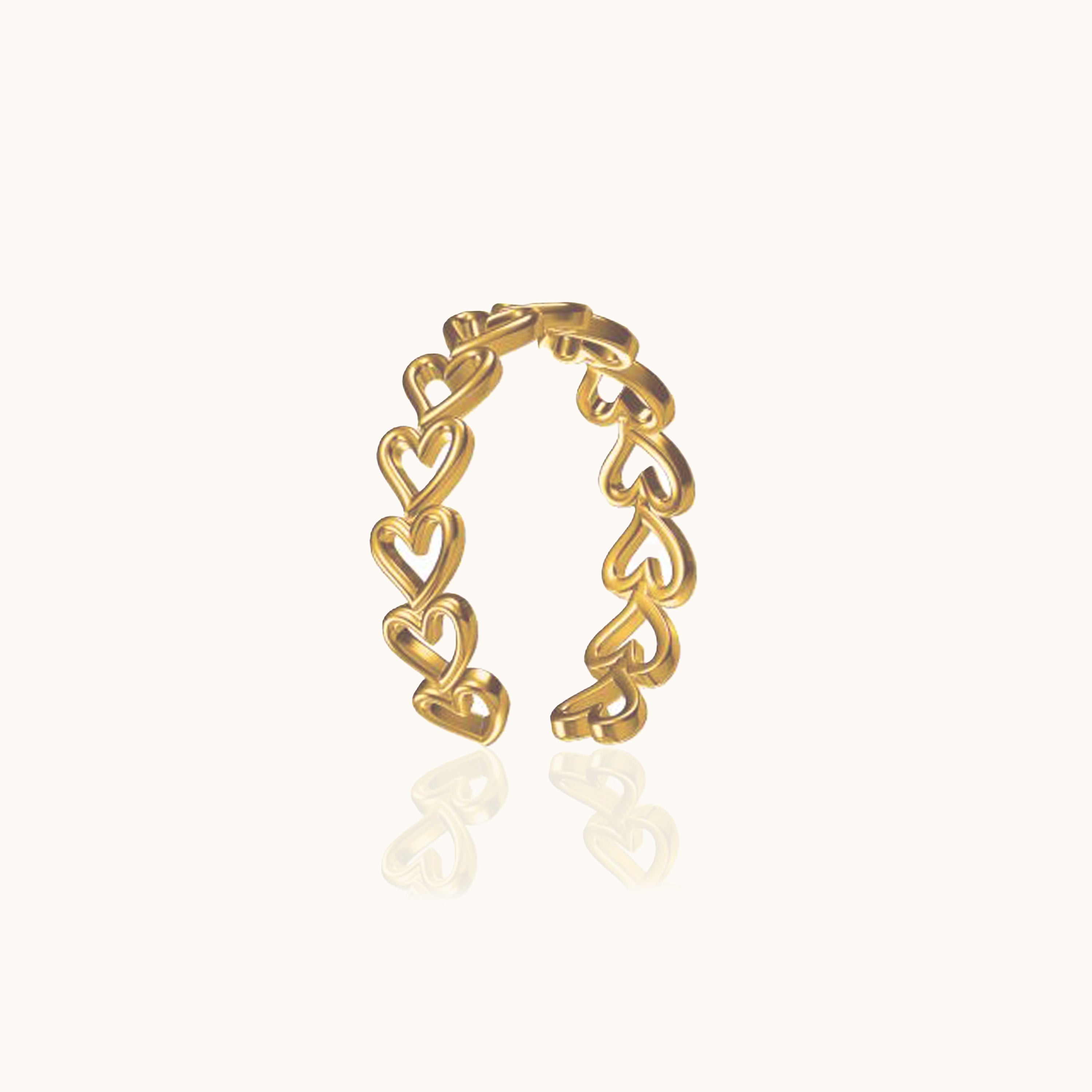 Jia - Bague en cœur haut