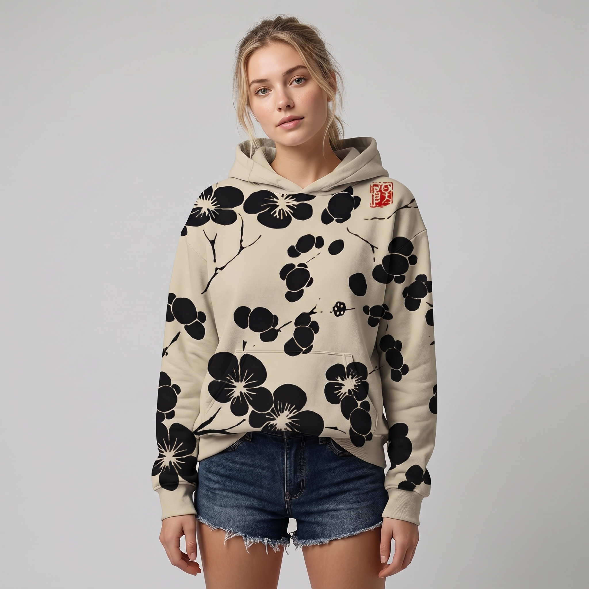 Emelyn - Sweat à capuche floral pour femme élégant
