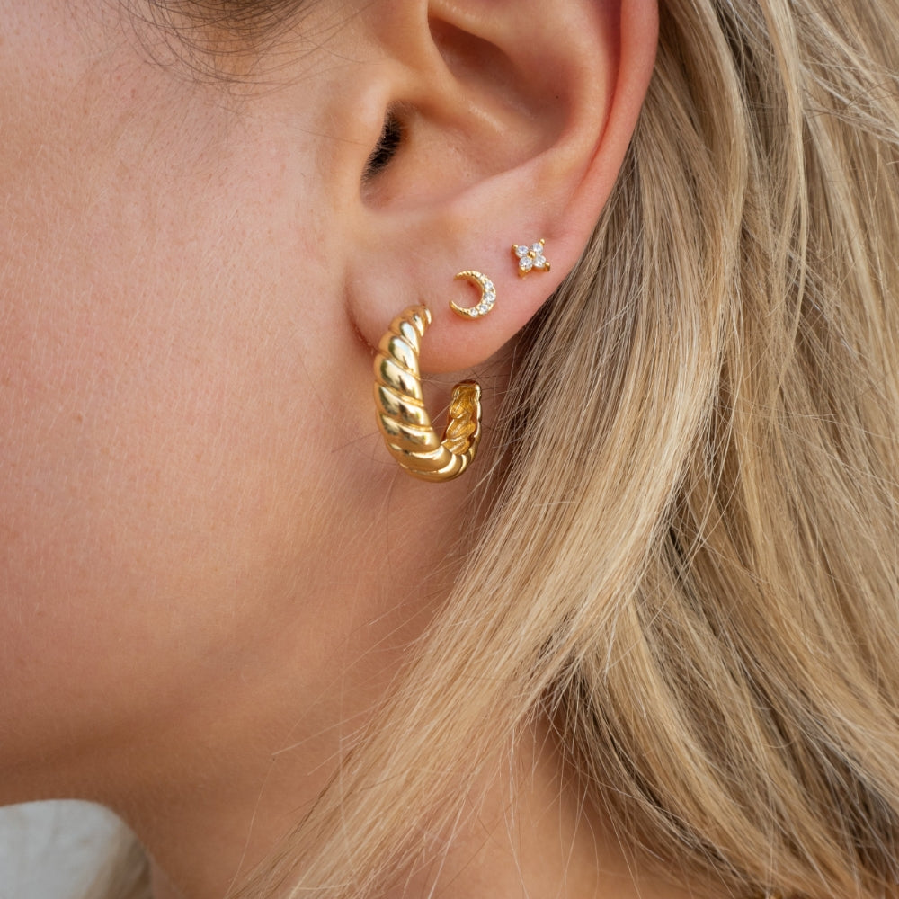 Raye - Boucles d'oreilles en cristal doré