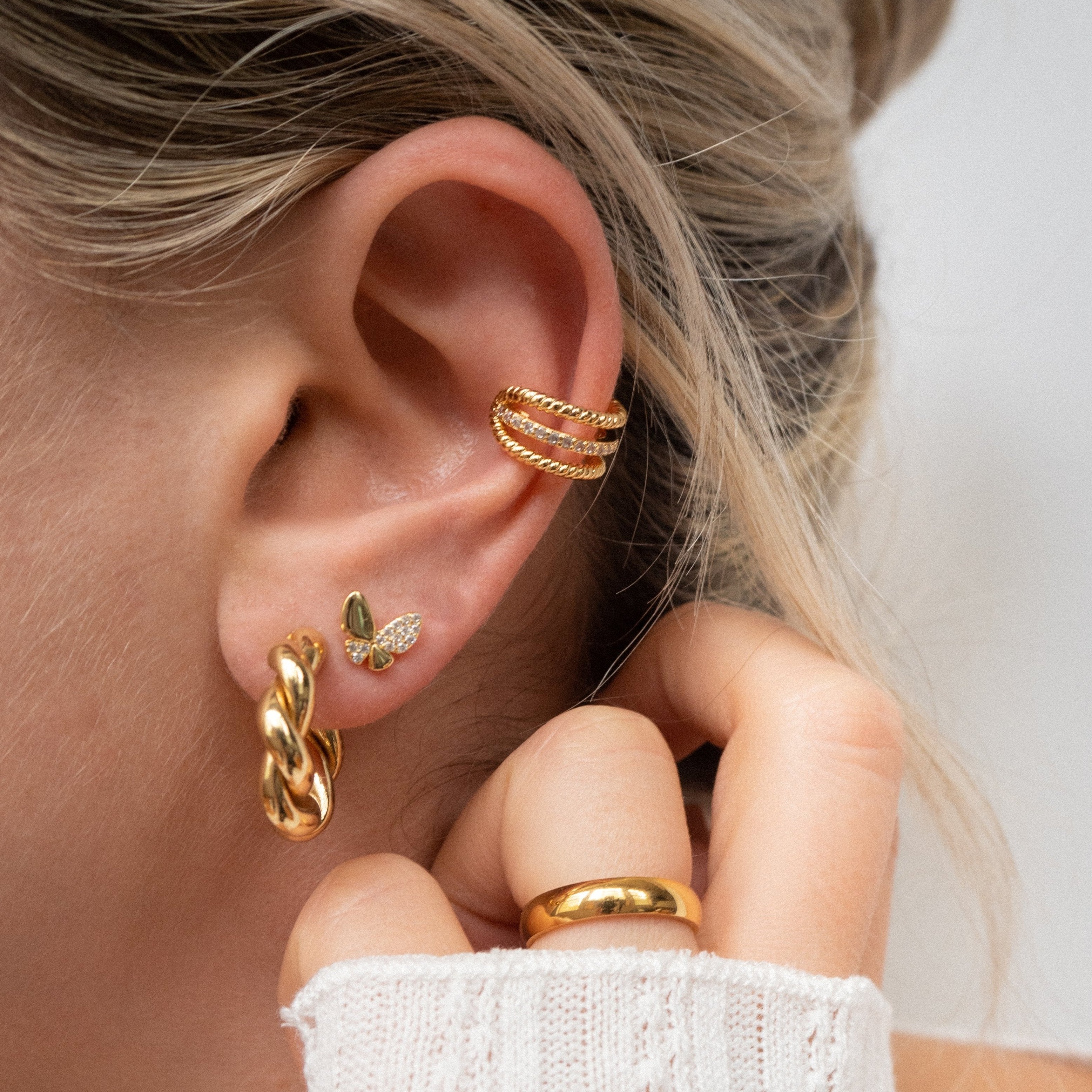 Boucles d'oreilles papillon avec cristaux Pave