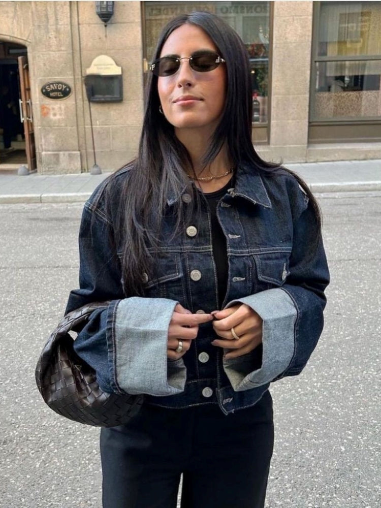 Clara – Ensemble en Denim avec Veste Trucker & Jean Taille Haute