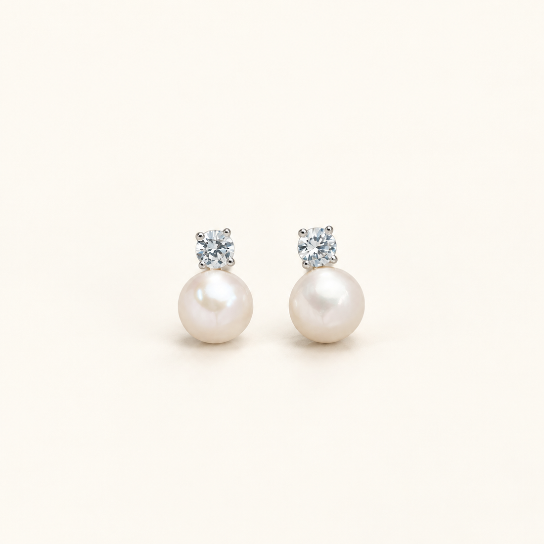 Boucles d'Oreilles de perles - Boucles d'Oreilles délicates en CZ
