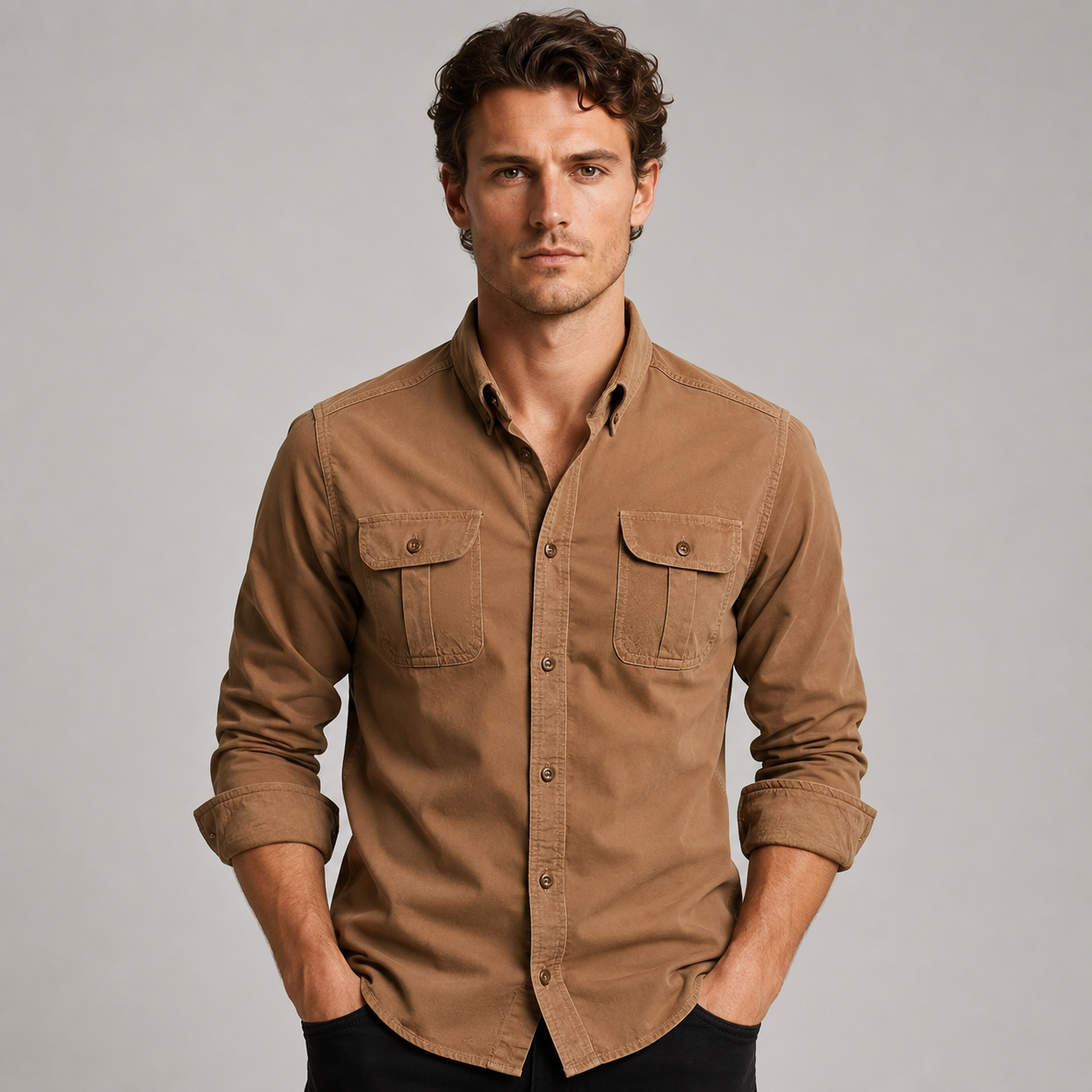 Blake - Chemise homme décontractée à manches longues