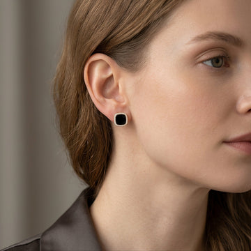 Catherine – Boucles d'oreilles en Onyx et Éternels