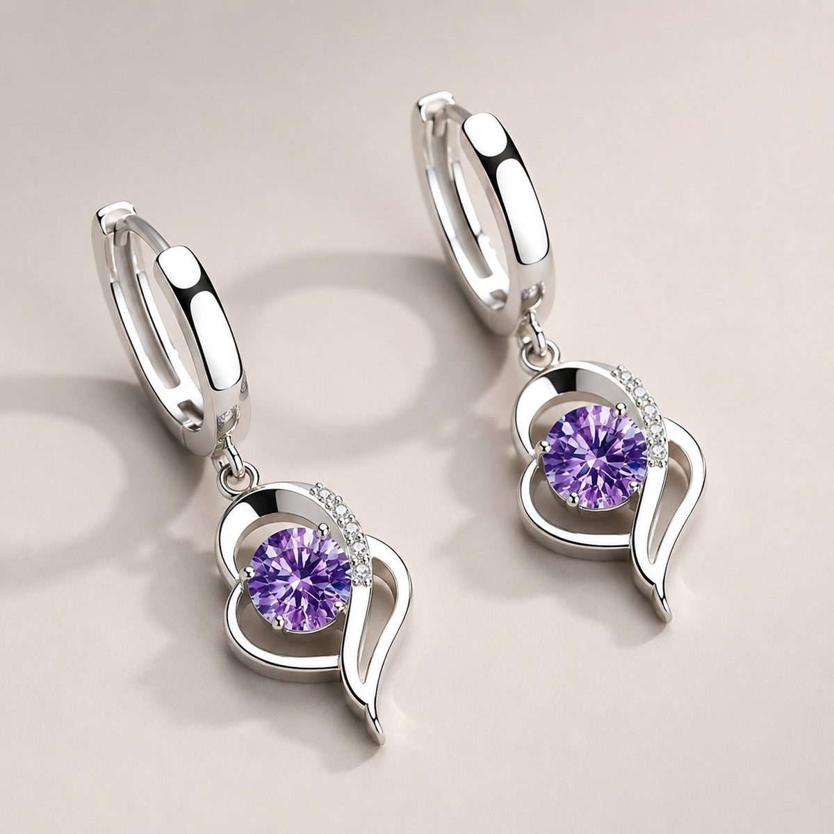 Noelle – Boucles d'Oreilles de fleurs en argent sterling 925 et zircon
