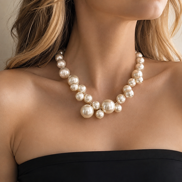 Lucie – Collier de luxe léger avec grandes et petites perles
