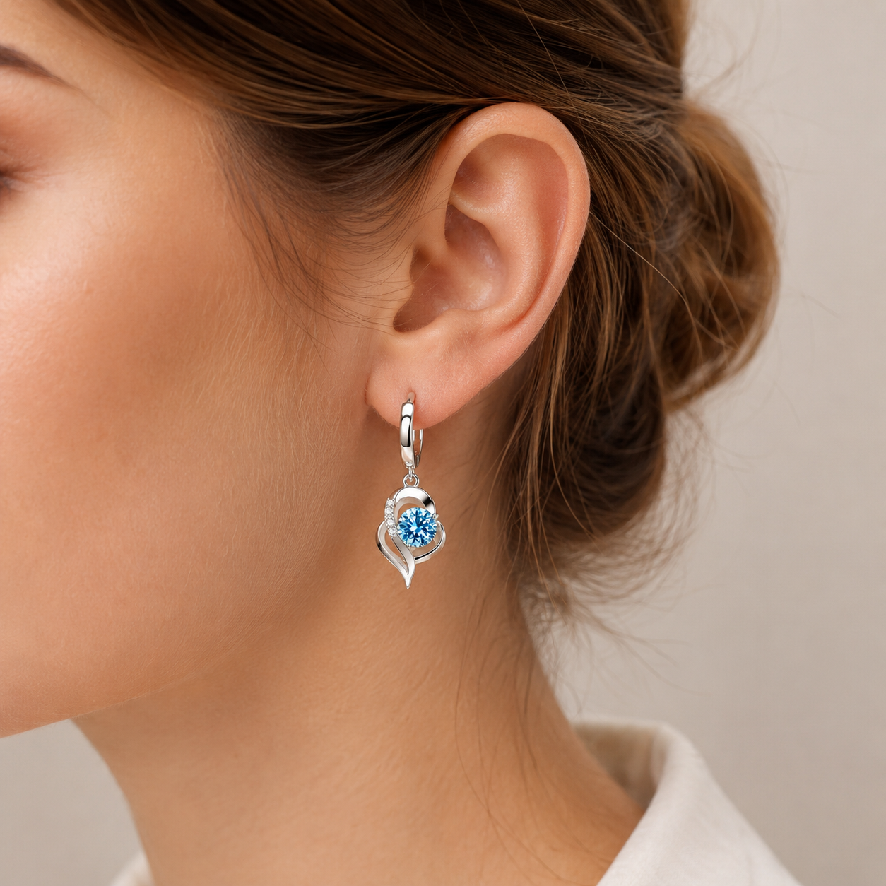 Noelle – Boucles d'Oreilles de fleurs en argent sterling 925 et zircon
