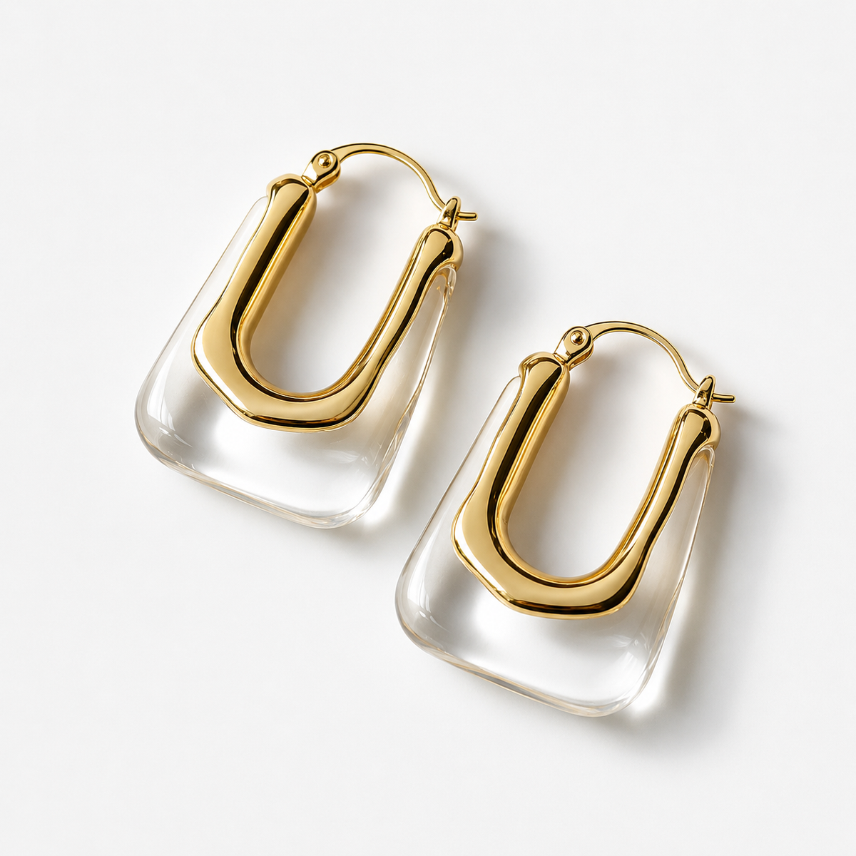 Mia - Boucles d'oreilles rectangulaires claires