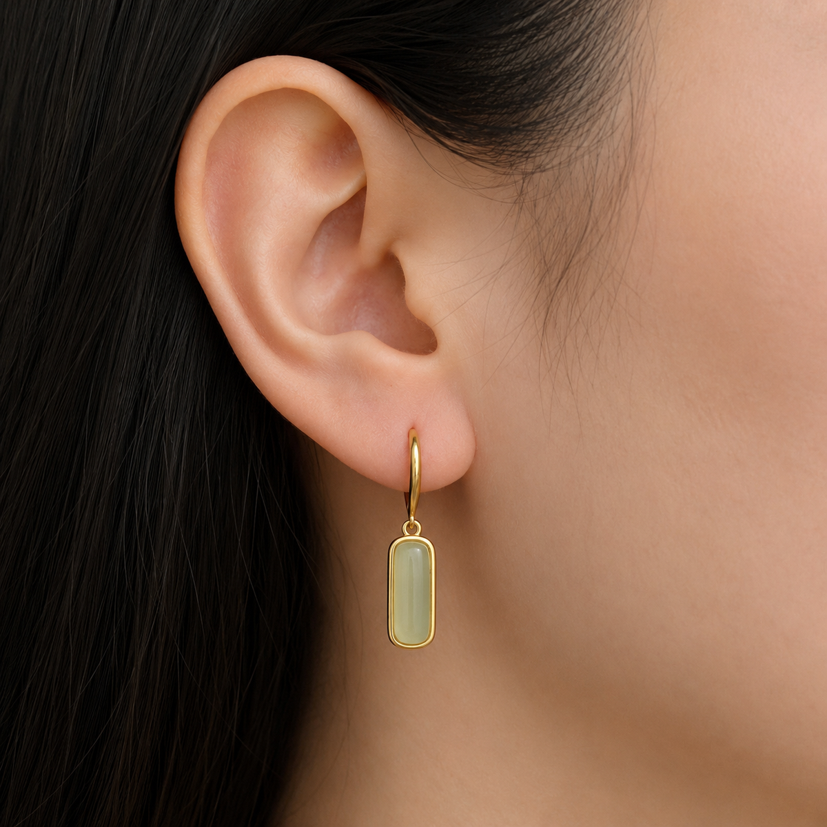 Fiona - Boucles d'oreilles pendantes en jade