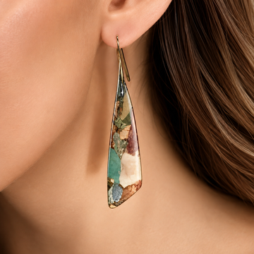 Gaia – Boucles d'oreilles vintage avec pierre naturelle