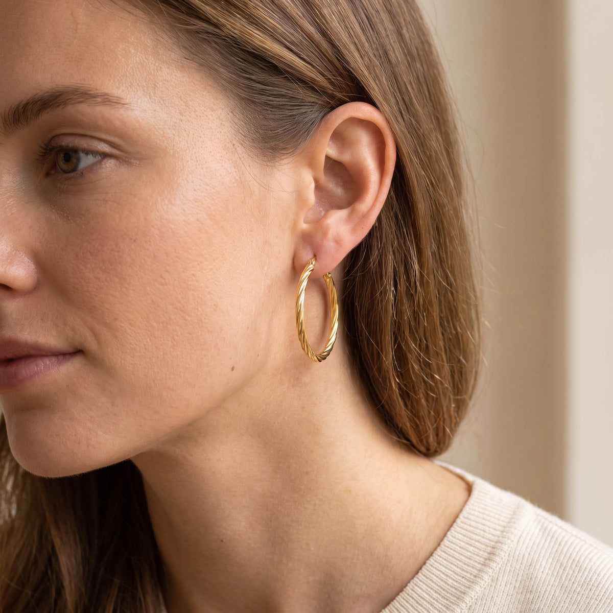 Zephy - Boucles d'oreilles créoles torsadées