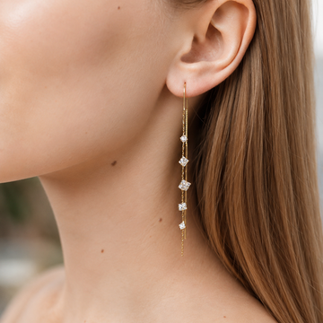 Jandi - Boucles d'oreilles en goutte avec fil