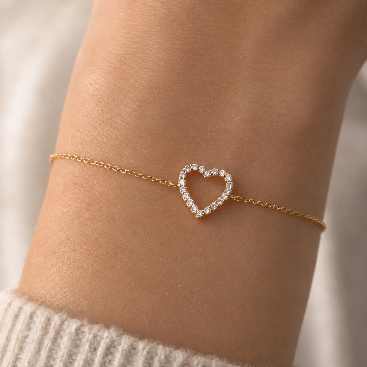 Bracelet en cœur ouvert en or