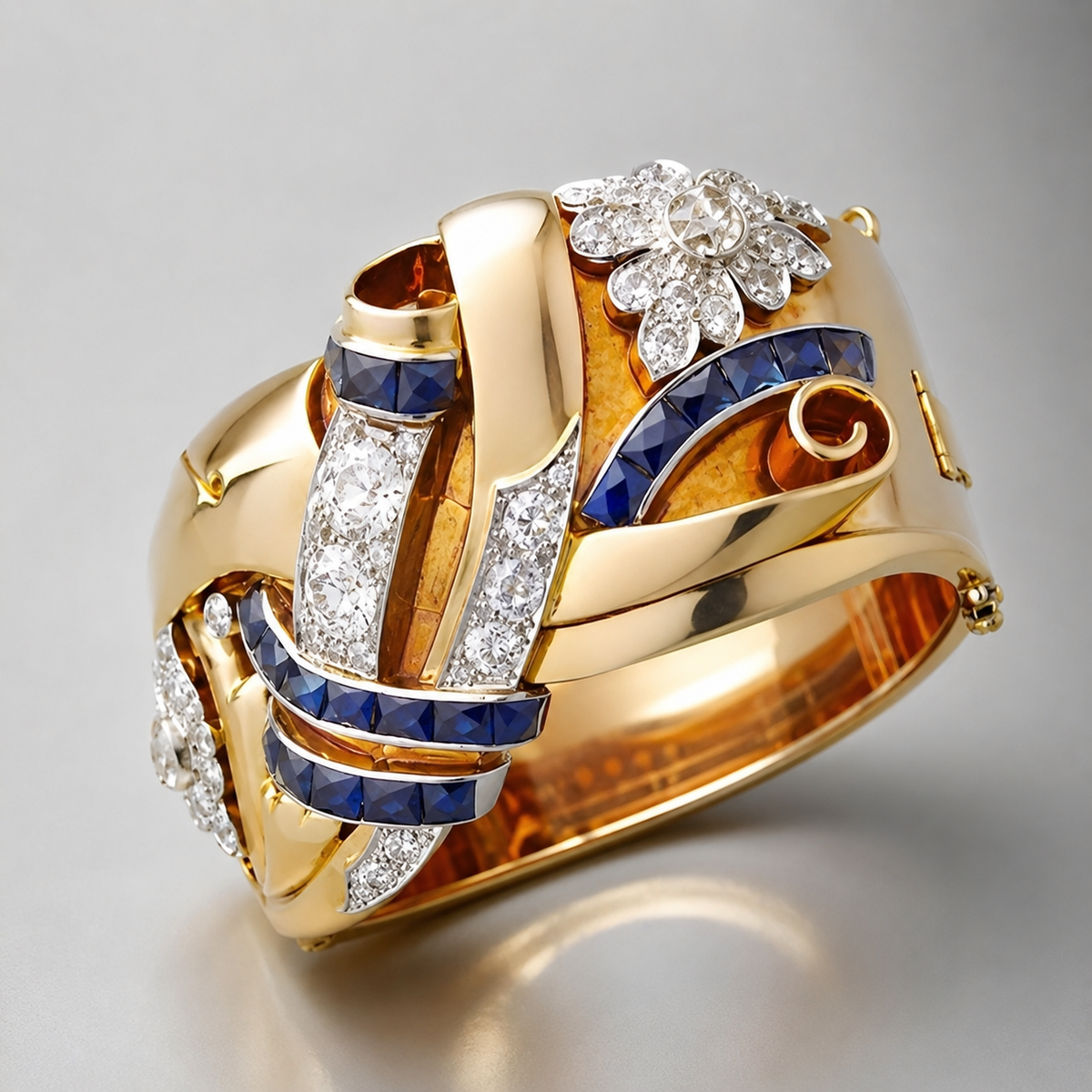 Mireille – bague vintage en or et zircon bleu