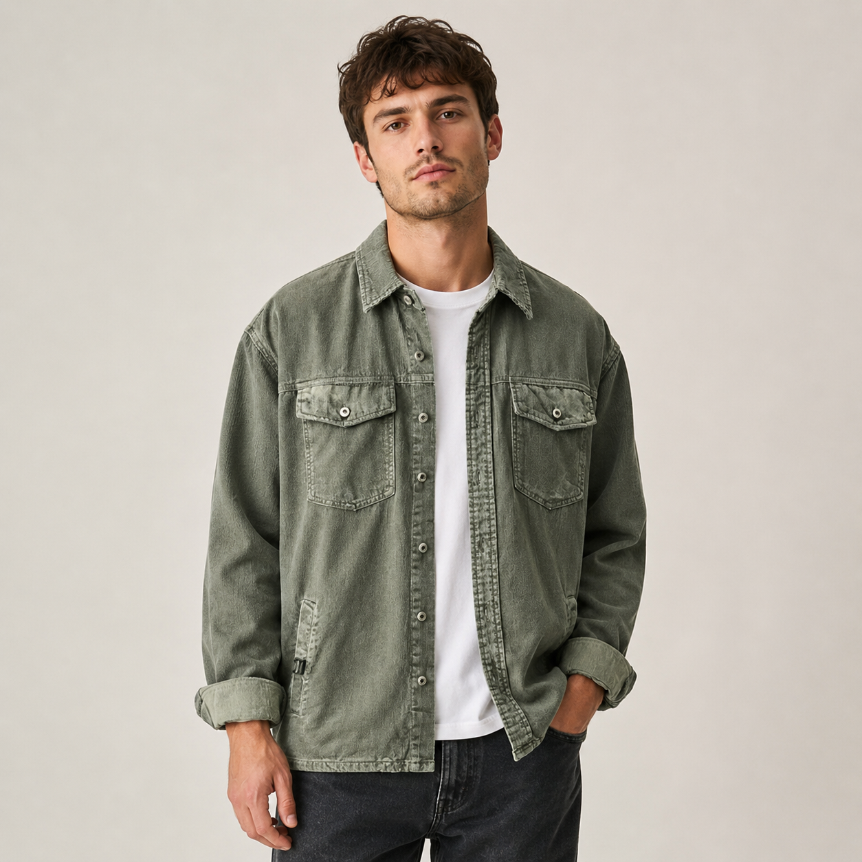 Luis - Chemise en Velours Côtelé Homme - Décontractée et Confortable