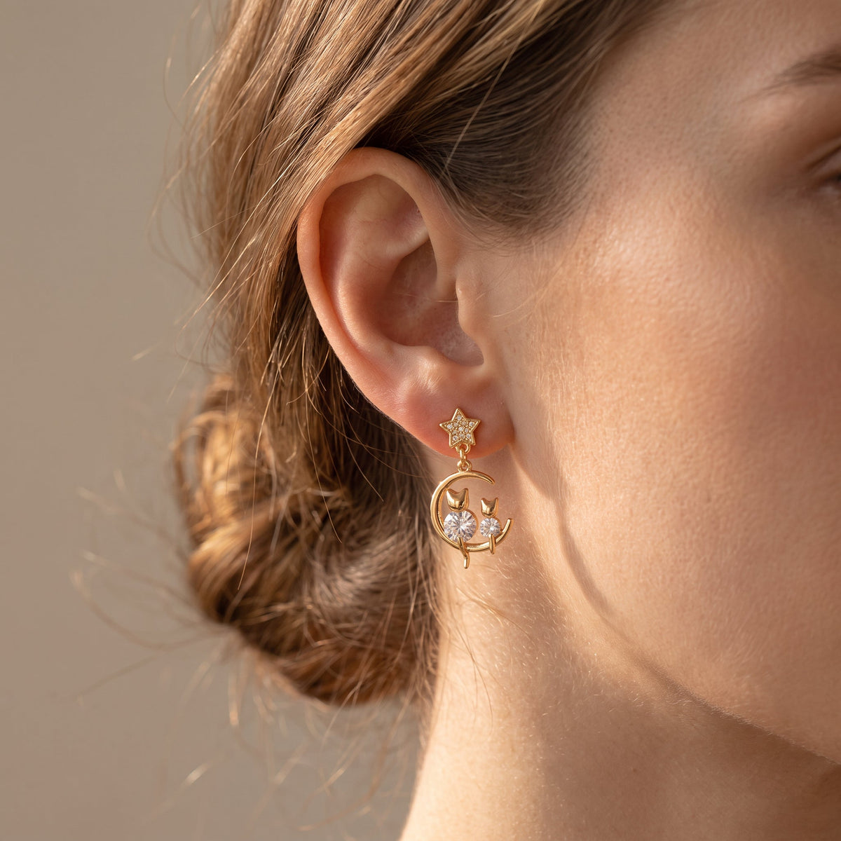 Yvie – Boucles d'oreilles de luxe en forme de chaton