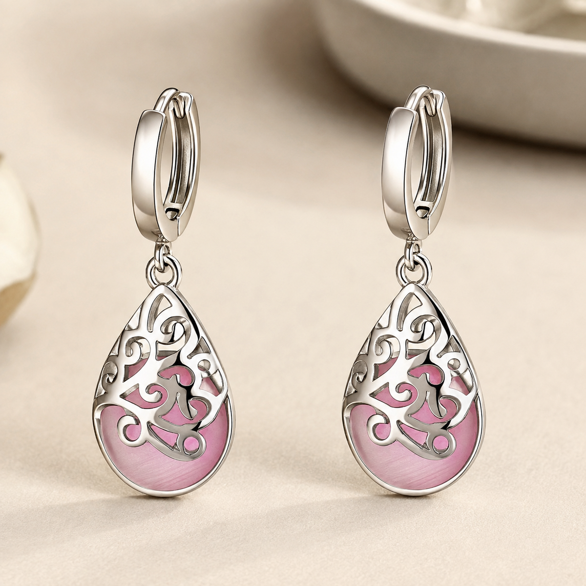 Selene – Boucles d'oreilles arbre de la vie en argent sterling 925