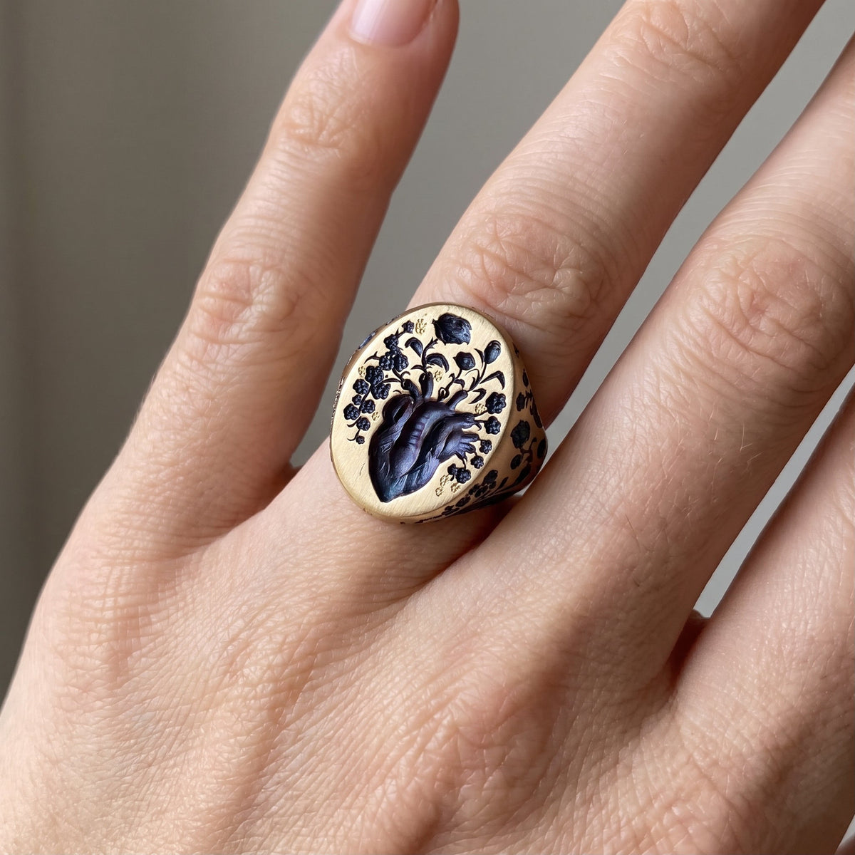 Han – Bague vintage en or floral