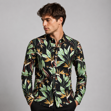Dexter - Chemise à manches longues imprimée et élégante pour hommes