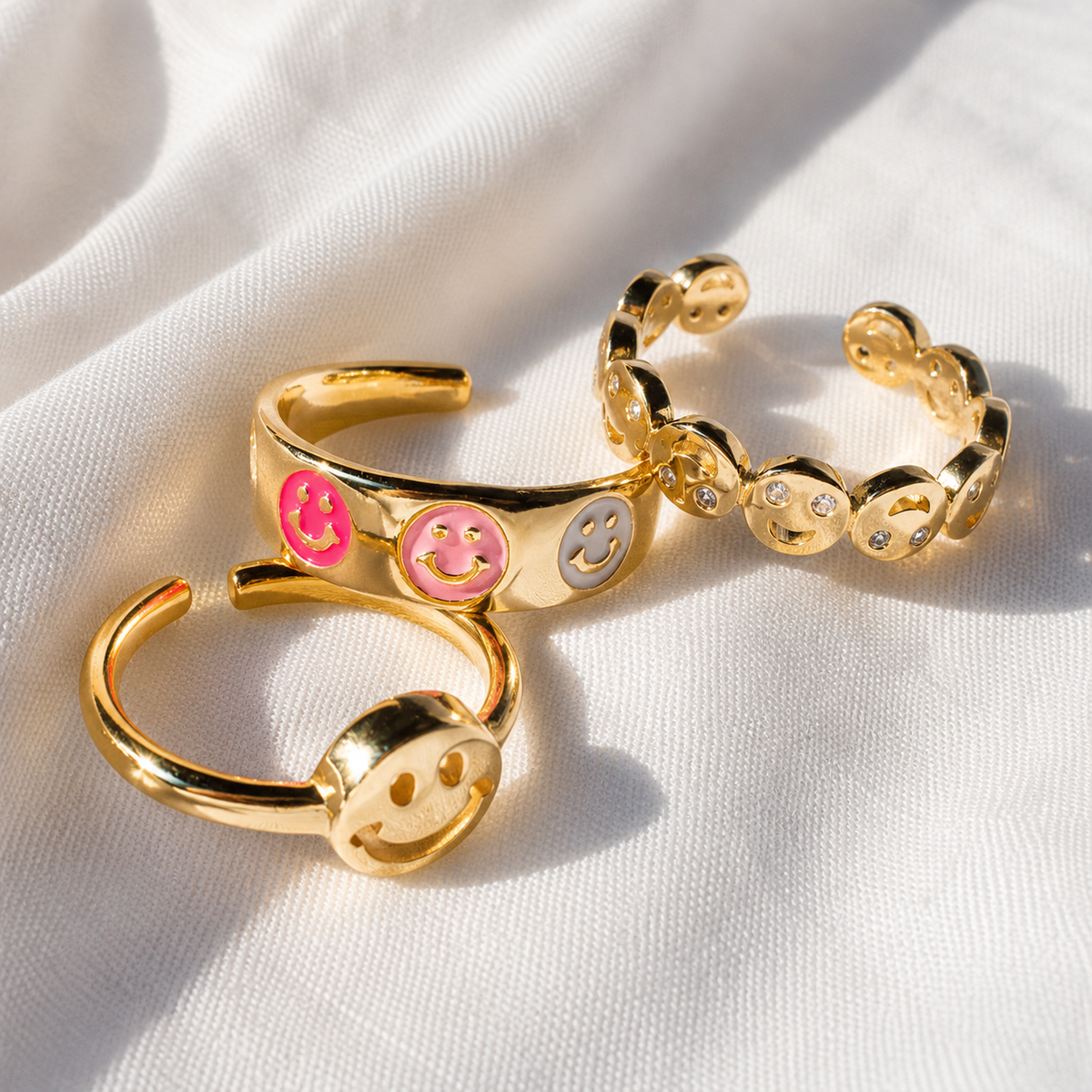 Smiley - Bague souriante colorée