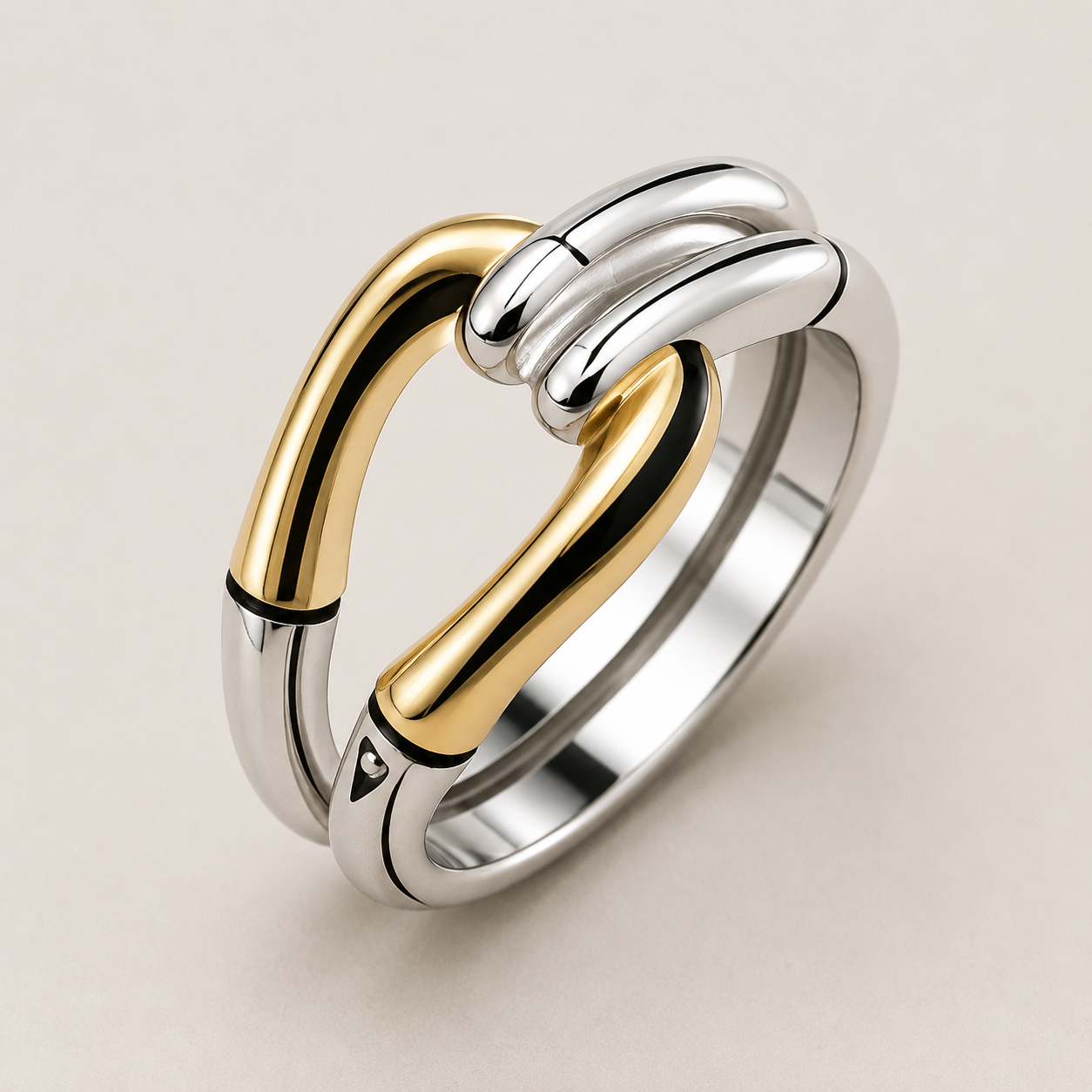 Cassia – Bague vintage nouée en or et argent