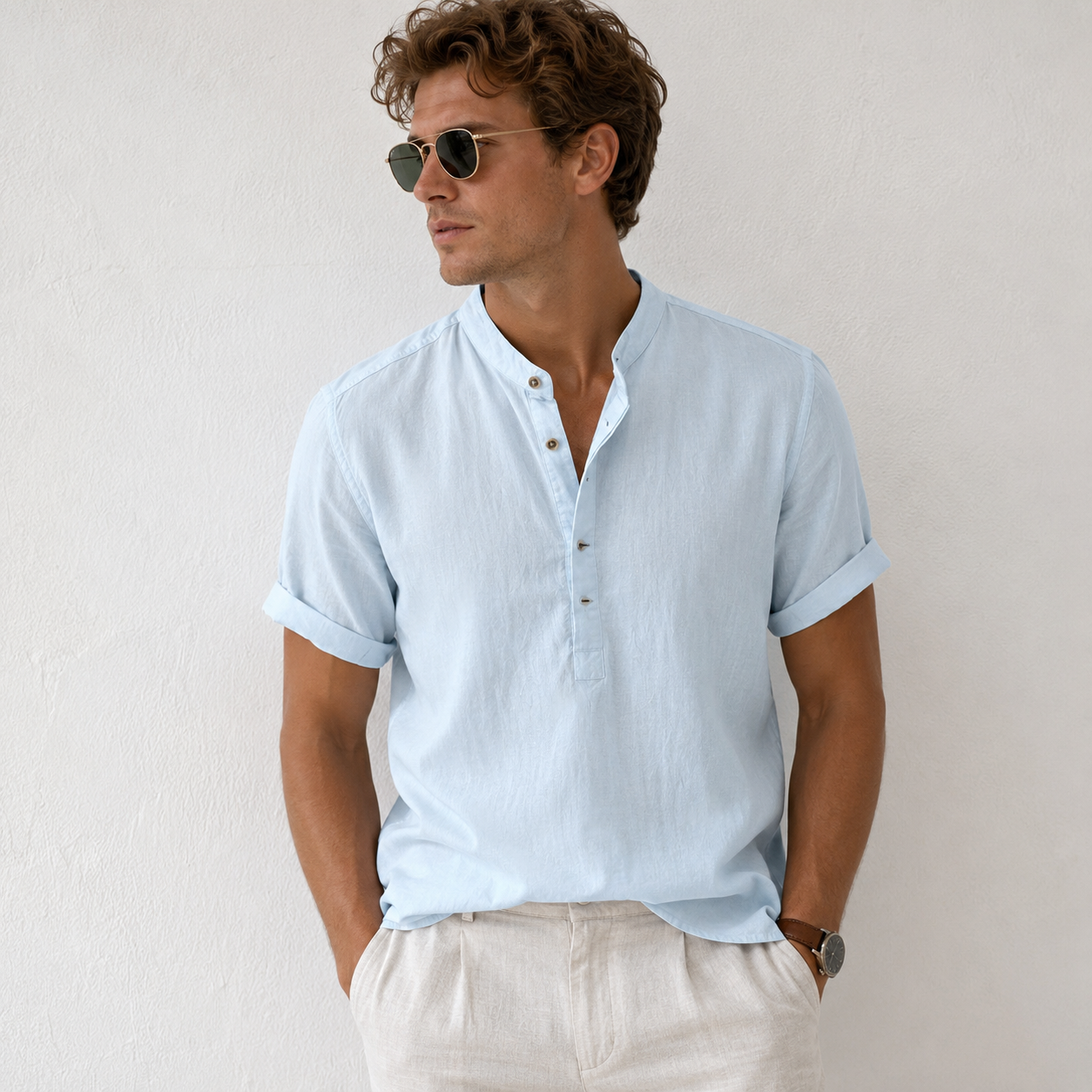 Ronald - Chemise décontractée à manches courtes pour hommes