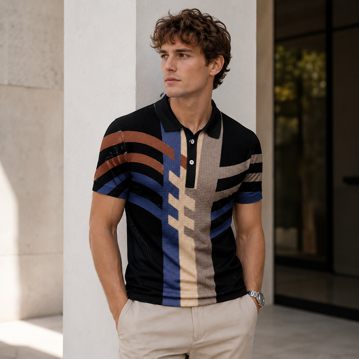 Ronny - Polo élégant avec boutons pour hommes