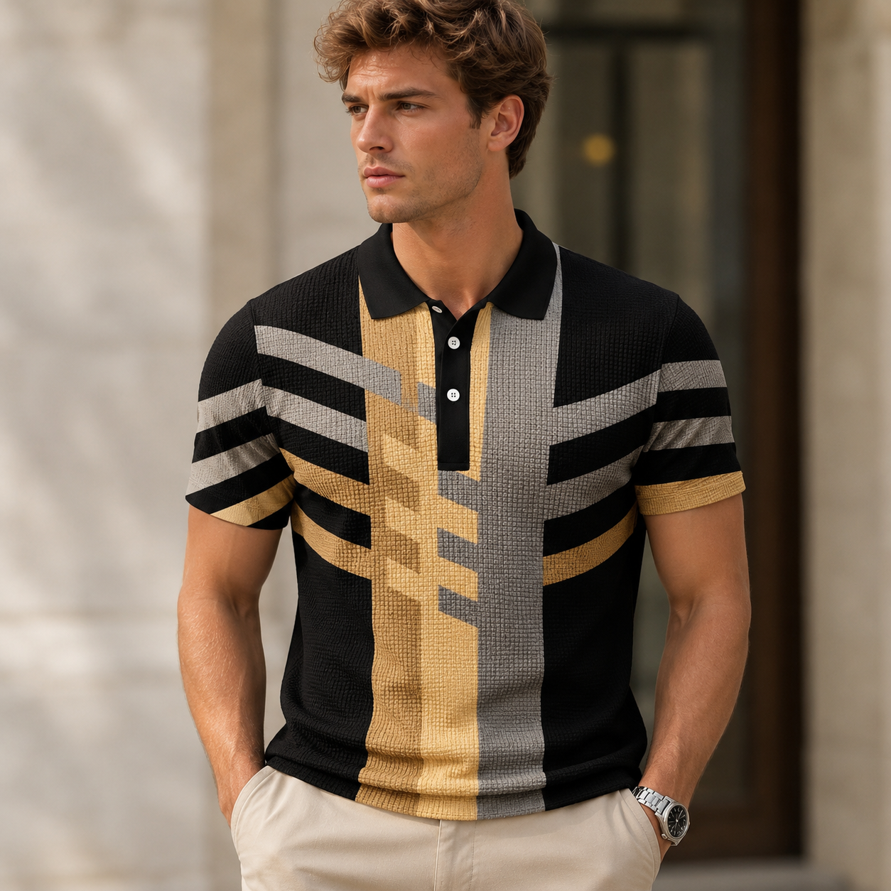 Ronny - Polo élégant avec boutons pour hommes