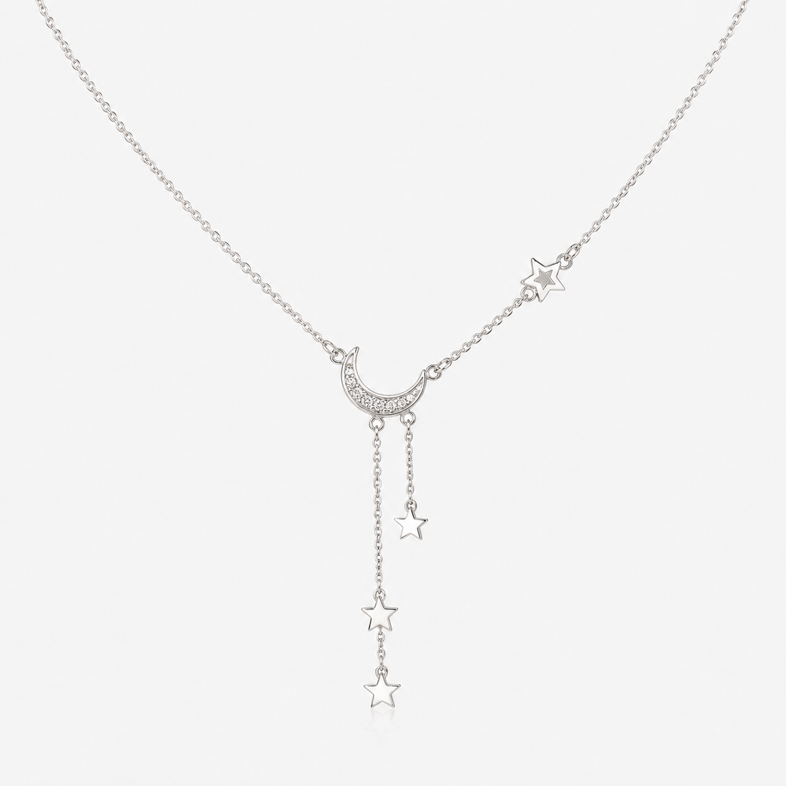 Lunara – Collier en Argent avec Lune et Étoiles