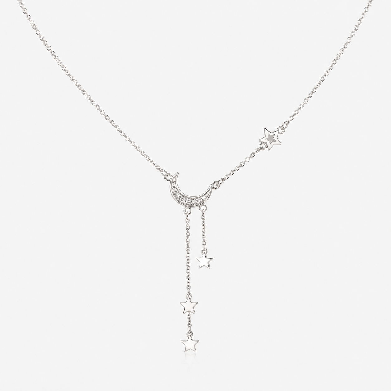 Lunara – Collier en Argent avec Lune et Étoiles