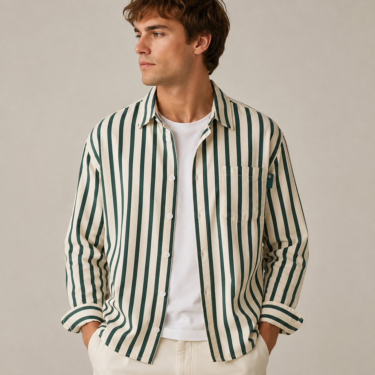 Marvin - Chemise à rayures élégante à manches longues