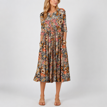 Lucie - Robe longue fleurie élégante