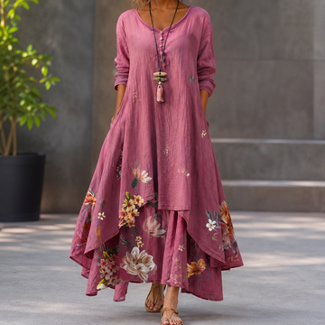 Belle - Robe élégante et ample avec imprimé pour femmes