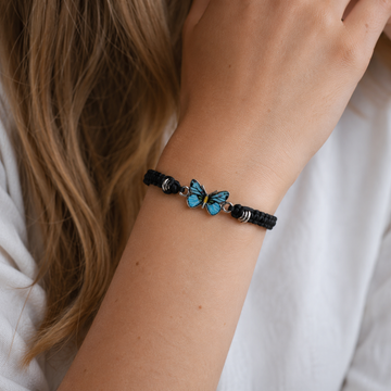 Elvina – Bracelet papillon bleu