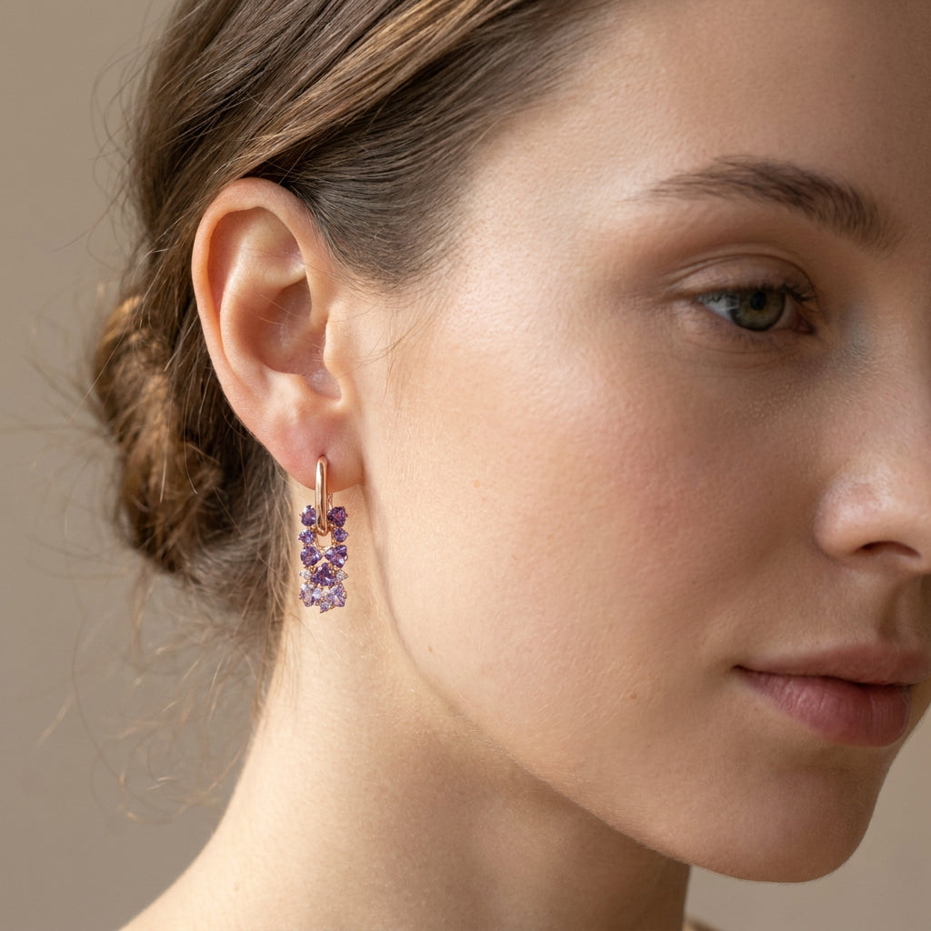 Leah - Boucles d'oreilles élégantes en lilas