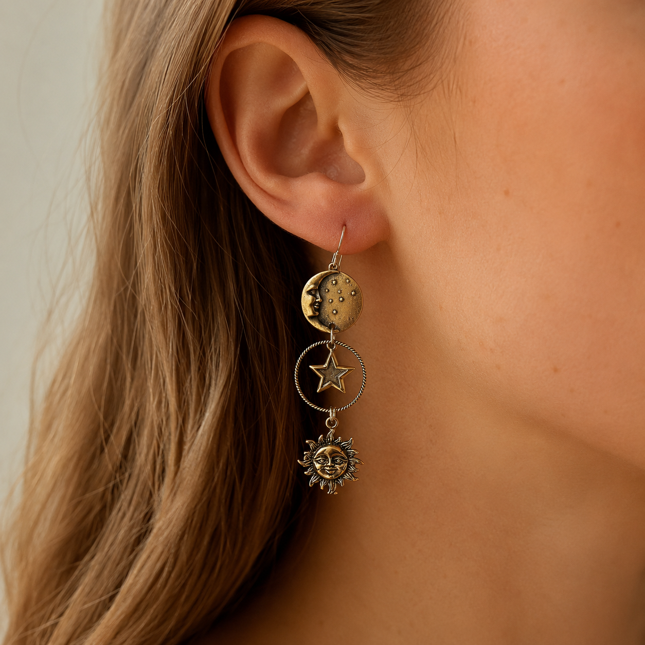 Janna – Boucles d'oreilles soleil et lune