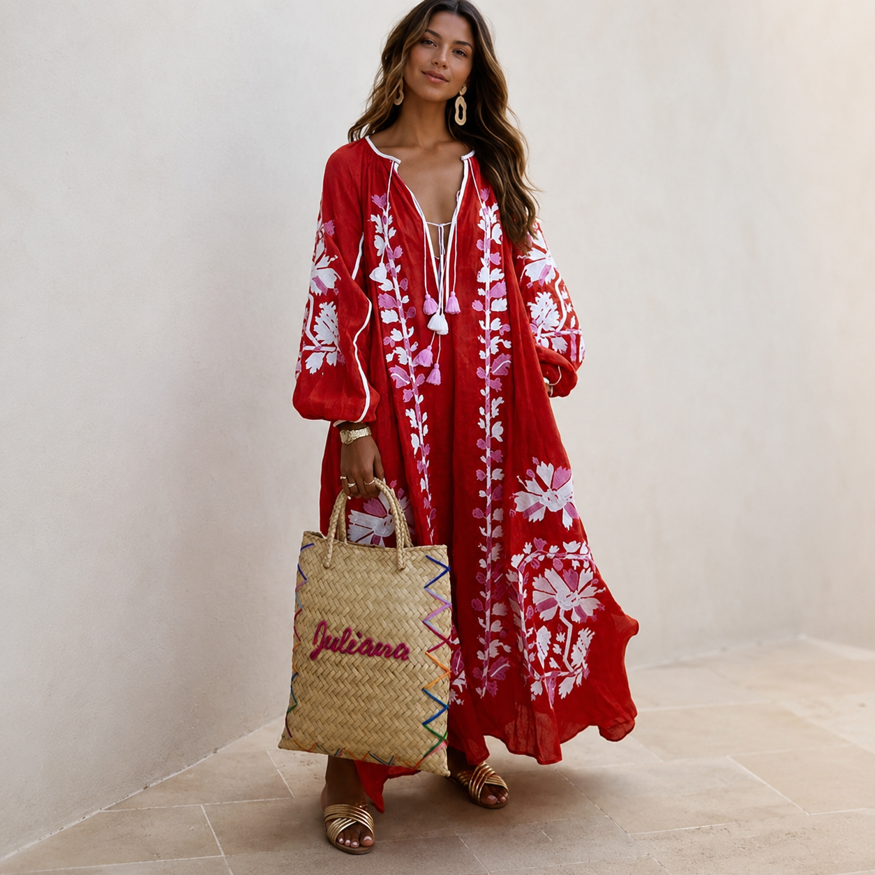Nelia - Robe d'été bohème décontractée avec imprimé floral