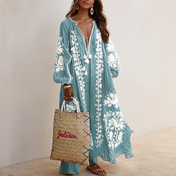 Nelia - Robe d'été bohème décontractée avec imprimé floral