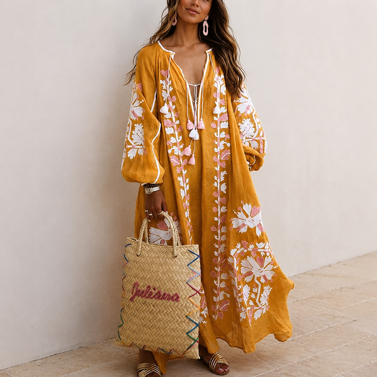 Nelia - Robe d'été bohème décontractée avec imprimé floral